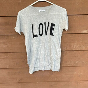Velvet gray light cotton knit “Love” shirt size XS